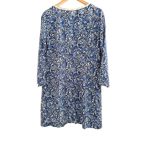 Lilly Pulitzer Blue and White Beaded Embellished Dress Sz Small - Picture 12 of 14